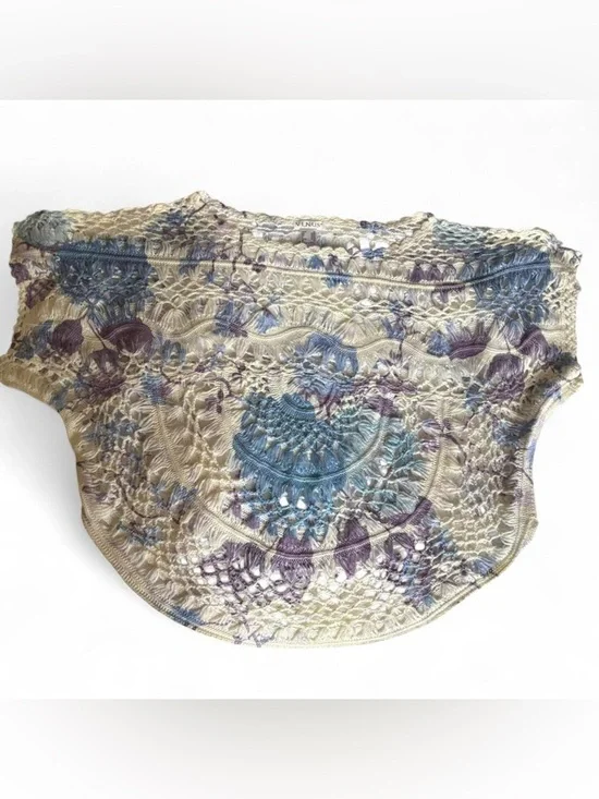 Venus Open Knit Crochet Top Size XL perfect swimsuit cover up or layering top - Picture 4 of 10